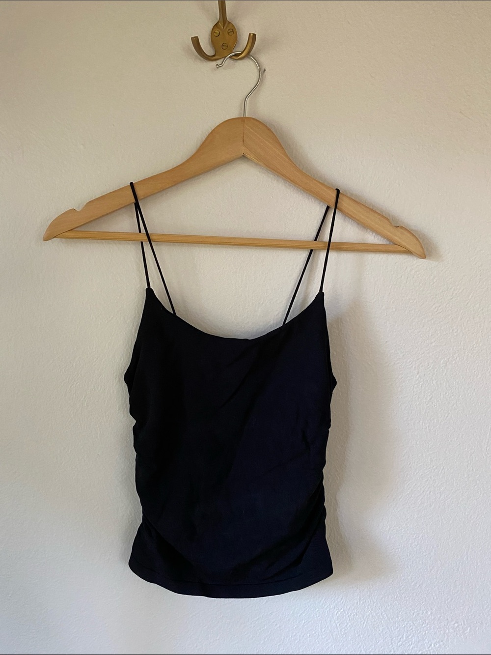DISSH Black Spaghetti strap scrunch Cami